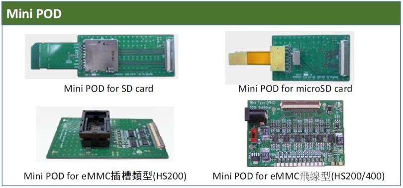 SD/SDIO/eMMC Minipod測試附件